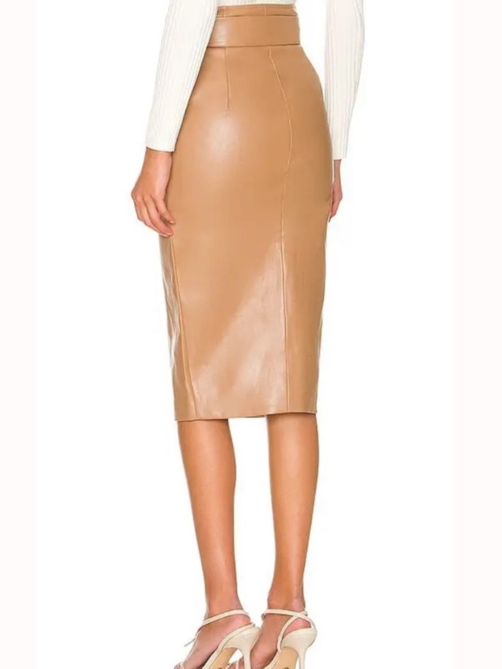 NWT Revolve Bardot Tie Waist Skirt in Tan Size 8 - Picture 2 of 6